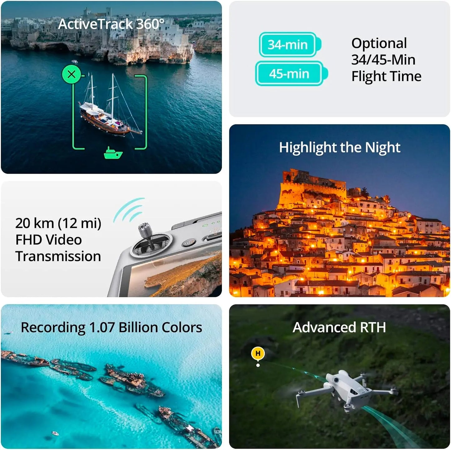 DJI Mini 4 Pro  Folding Mini Drone with 4K HDR Video Camera for Adults Under 20 km Max Video Transmission DistanceFlight Time,