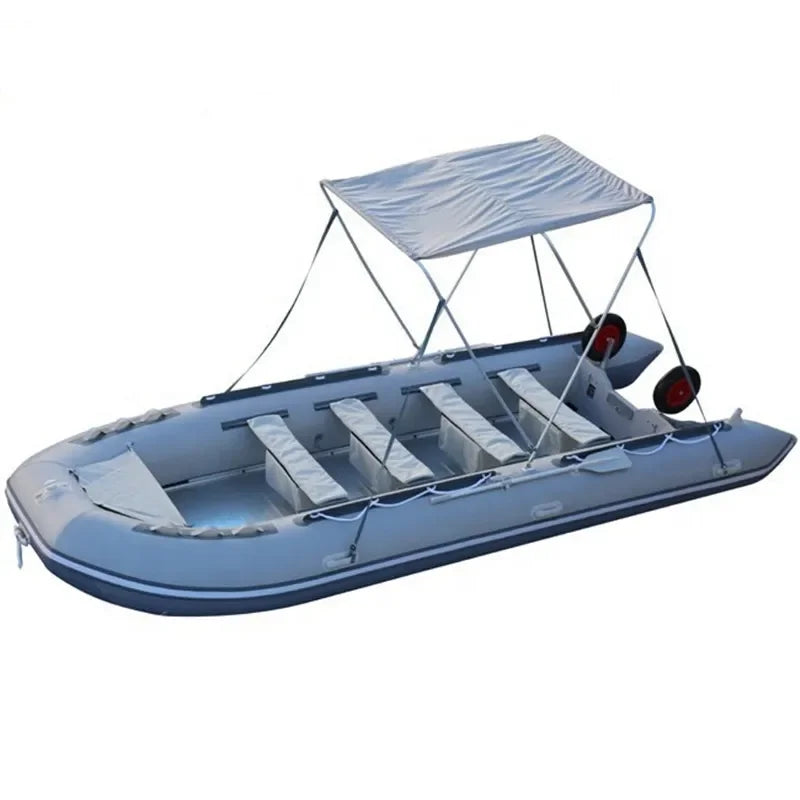 Inflatable Canoe rubber boat  fishing boat 4.3m / 14ft aluminium bottom boat 10 person