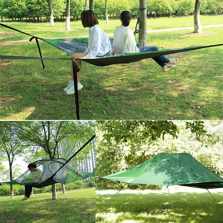 Luxury Triangle Hanging Tree Tents Double Layer Suspended Hammock Camp Tent Outdoor Portable Parachute Hammocks Tents Camping