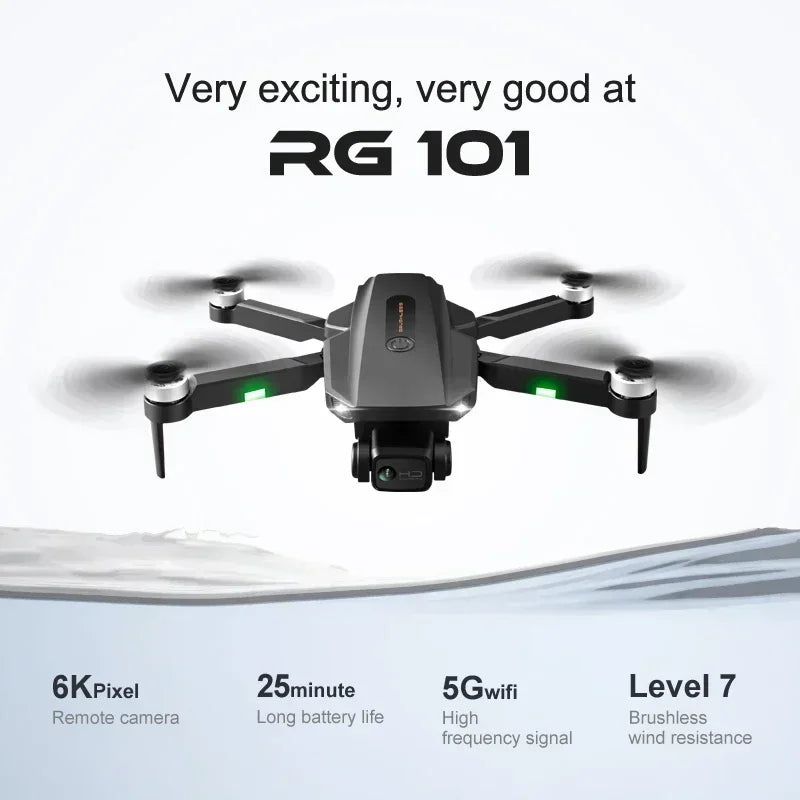 RG101 Max Pro brushless Drone professionnel 6k HD Esc Dual Camera Drones Photography GPS Return Remote Control Dron Toy 3KM