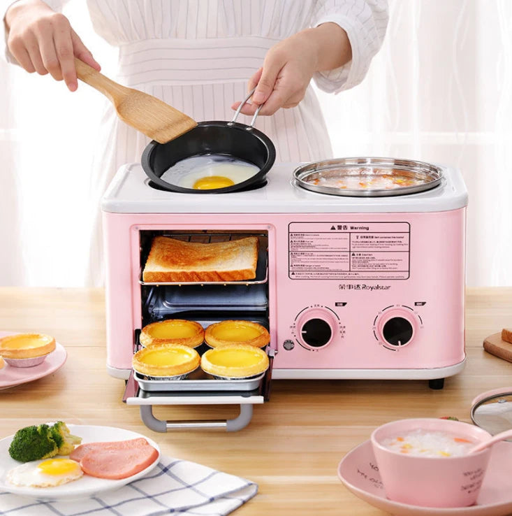 Hot Sale  Multi-Function family size 3 In 1 Toaster Oven Coffee Maker Mini Breakfast Machine