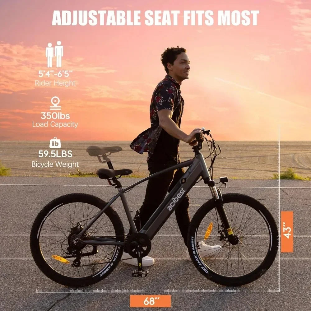 Electric Bike-468Wh Removable Built in Battery,Brushless Motor Mountain Ebike,Tire Step Over Bicycle,Max 50Miles,Commute E Bikes