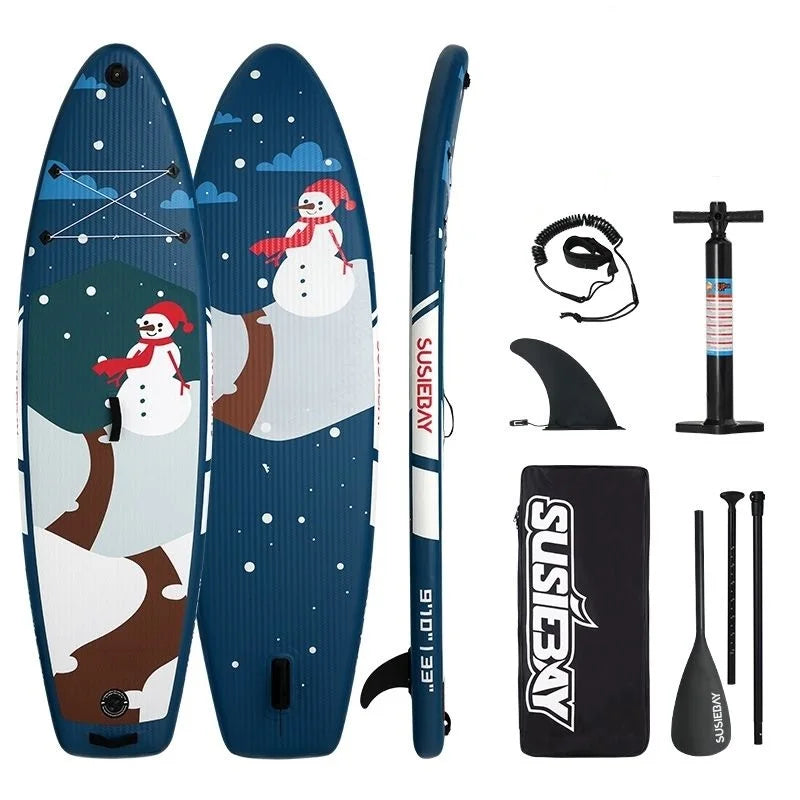 Inflatable Stand Up Paddleboard, Hot Welding SUP Board, Snowman Sup Paddle Board, Reinforced, Premium SUP Pack