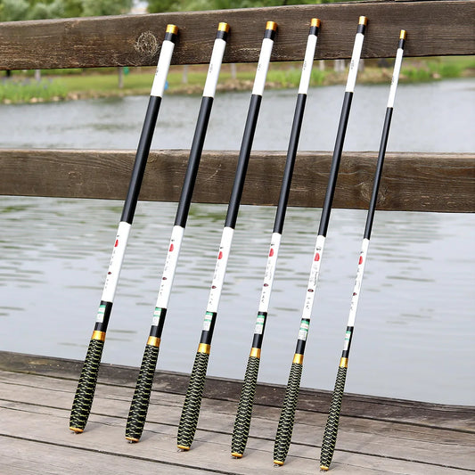 PAZA  Fishing Rod Carbon Fiber Telescopic Ultralight Stream Hand Carp Freshwater Feeder Pole 2.7/3.6/4.5/5.4/6.3/7.2M Tackle