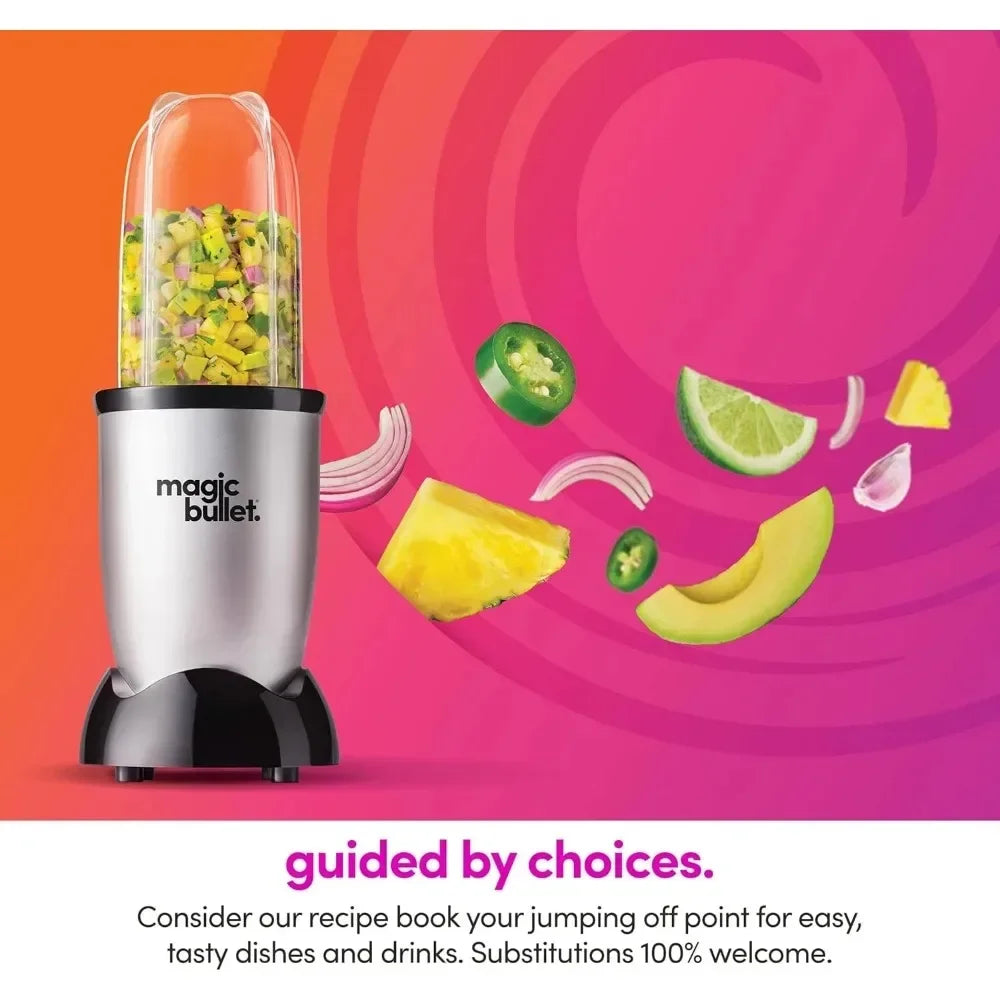 Magic Bullet Blender, Small, Silver, 11 Piece Set ，  portable blender  wheatgrass juicer