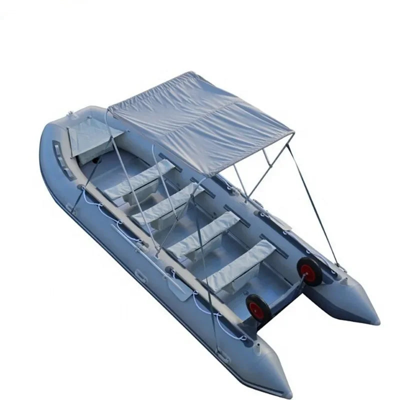 Inflatable Canoe rubber boat  fishing boat 4.3m / 14ft aluminium bottom boat 10 person