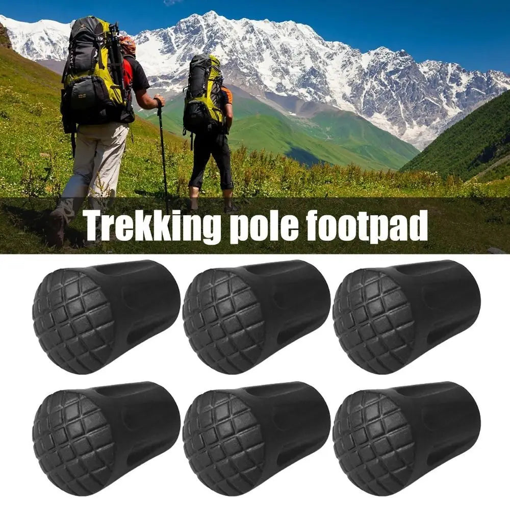 Rubber Walking Stick Tip Protector 11mm Non-slip Trekking Pole Bottom Cover Black Wear -resistant Trekking Pole Tip Protectors