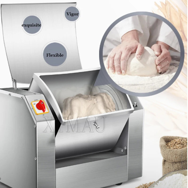 Stainless Steel Kneading Dough Machine Flour Mixer Dough Mixer Food Pasta Stirring Maker Bread Kneader