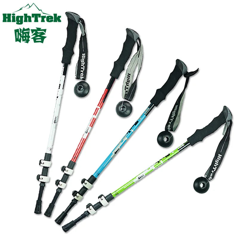 Outdoor Sports Ultra-light Climbing Mountaineering 3-Section Foldable Cane Camping Hiking trekking Pole Walking Telescopic Stick