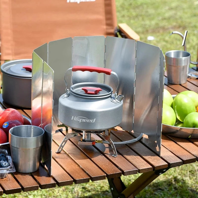 Outdoor Stove Wind Shield Camping Equipment Foldable Aluminium Sheet Stove Cooking Windscreen Picnic Cookers Wind Deflectors