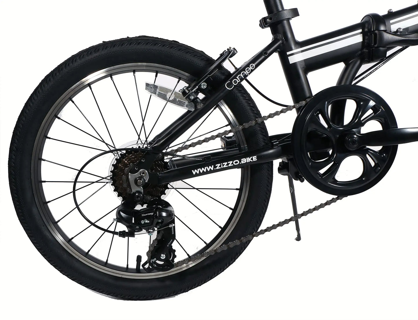 ZIZZO 20 inch Outdoor Folding Bike With 7-Speed Adjustable Stem Light Weight Frame Wheel Portable Small Folding City Bicycle