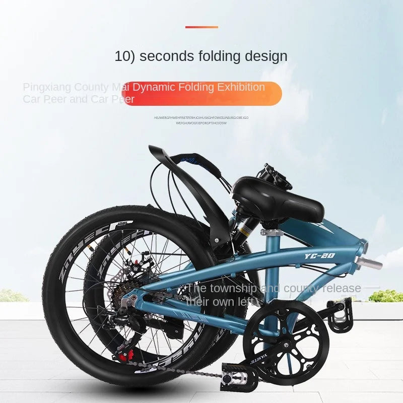 SKIG Aluminium Alloy 20 inch Folding Shift Bicycle Men's and Women's Adult Student Quick Bike pedal bisiklet bisiklet kiz cocuk