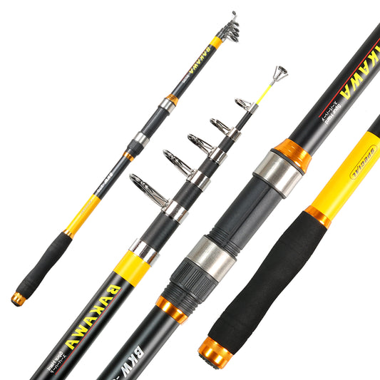 BAKAWA Fishing Rod Spinning Carbon Carp Telescopic Portable Pole 2.1M 2.4M 3.0M 3.6M Travel Boat Tackle