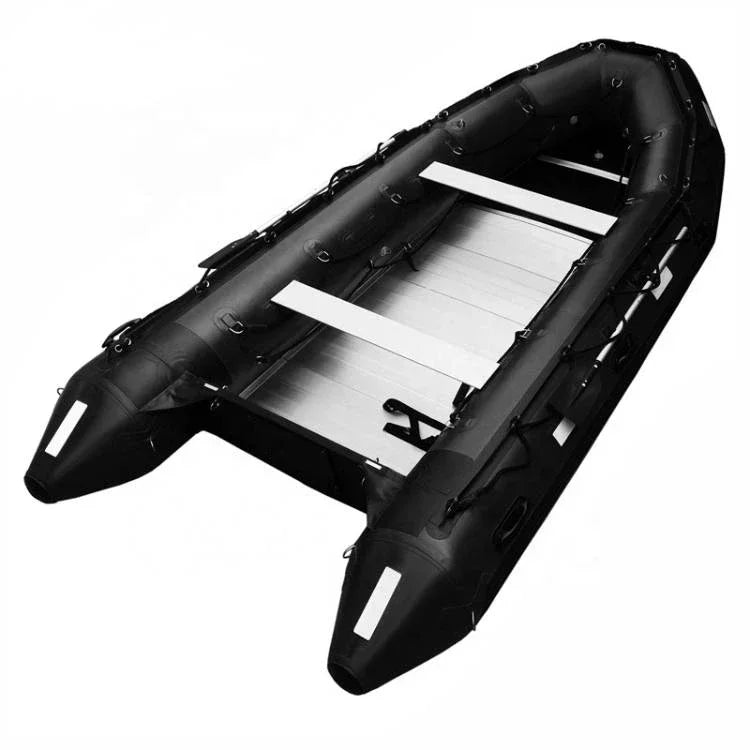 Cheap Light Weight 4-8 People Inflatable Rubber Fishing Boat Black Big Size Customized 4.2m Boat PVC Hypalon