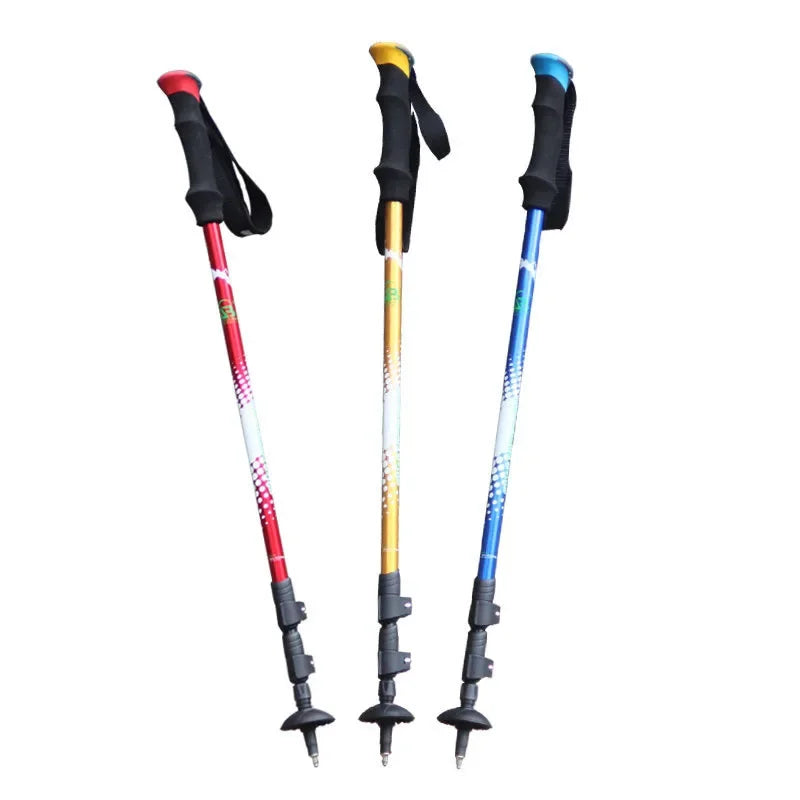 Outdoor Trekking Sticks Nature Hike Tourism Climbing Three-section Rod Ultralight Retractable Cane CA22