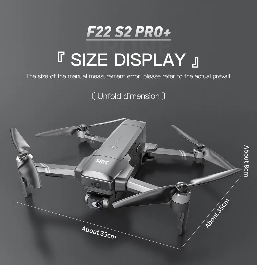 Origin SJRC F22 S2 PRO PLUS GPS RC Drone 2 -Axis Gimbal 4K Dual Camera 5G Digital Transmission 6KM Long Range Professional Dron