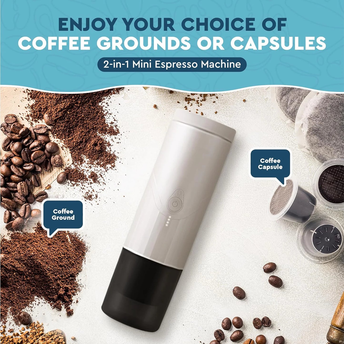 Portable Electric Espresso Machine Self-Heating, USB-C & Car Charger 20 Bar Mini Coffee Maker