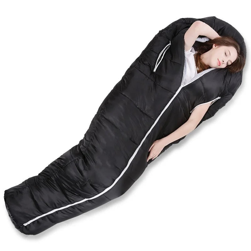 Outdoor Camping Reach Out Sleeping Bag Waterproof Windproof Anti Cold Warm Adult Winter Cotton Indoor Heat Preservation Sack