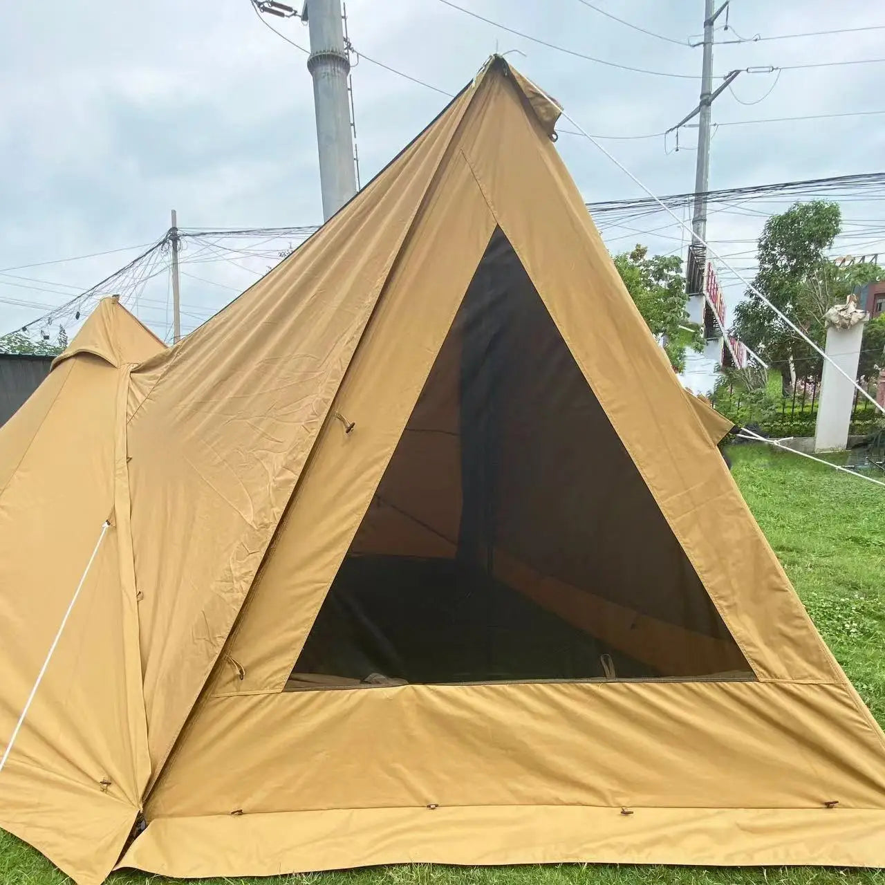 Fabric Tent Luxury Durable Cotton Canvas Fabric Pentagonal Indian Tents Gazebo