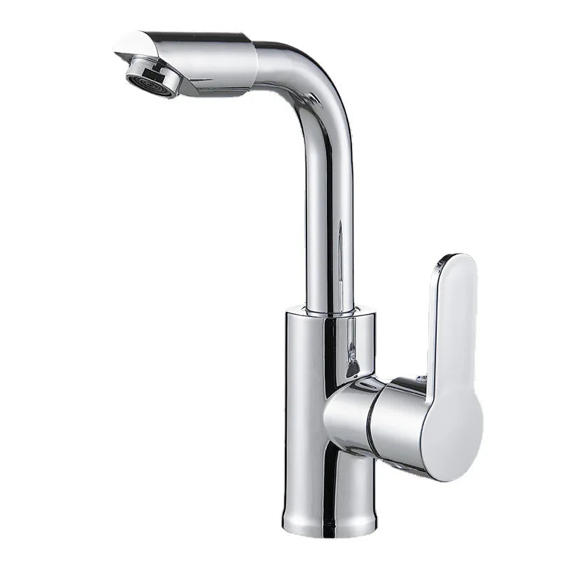 Kitchen Faucet Deck Mounted Bathroom Hot and Cold Mixer Waterfall Stream Sprayer Tap Wash Basin Water Taps Sink Faucets Silver