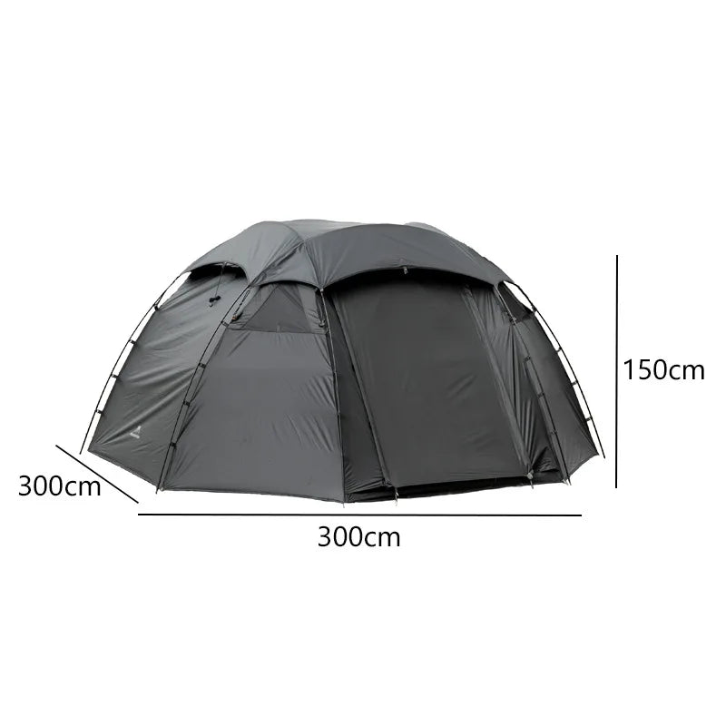 Black Ball Camping Tent Outdoor Luxury Single Layer Tourist 210T Anti-tear Seams Taped Waterproof Windproof Family Hiking Beach