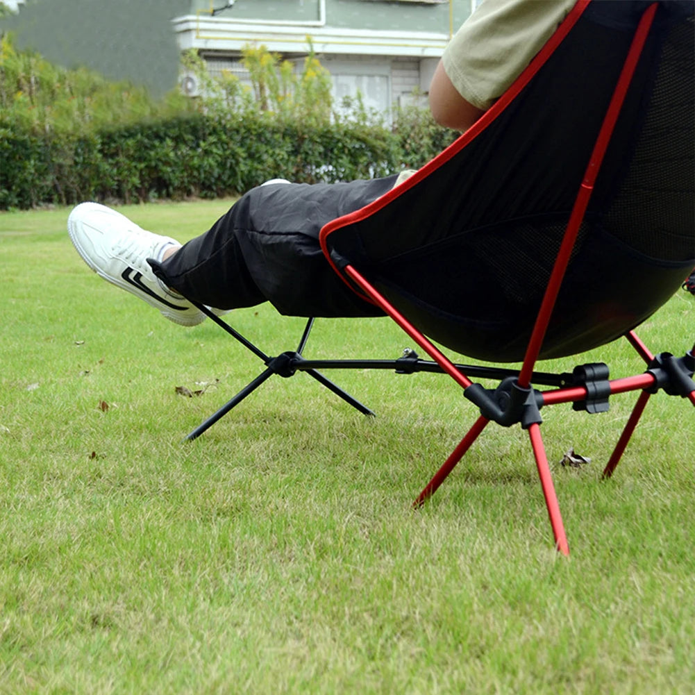 Portable Folding Retractable Footrest Leg Rest Non Slip Camping Chair Kit Moon Chair Foot Support for Reclining Swing Moon Beach