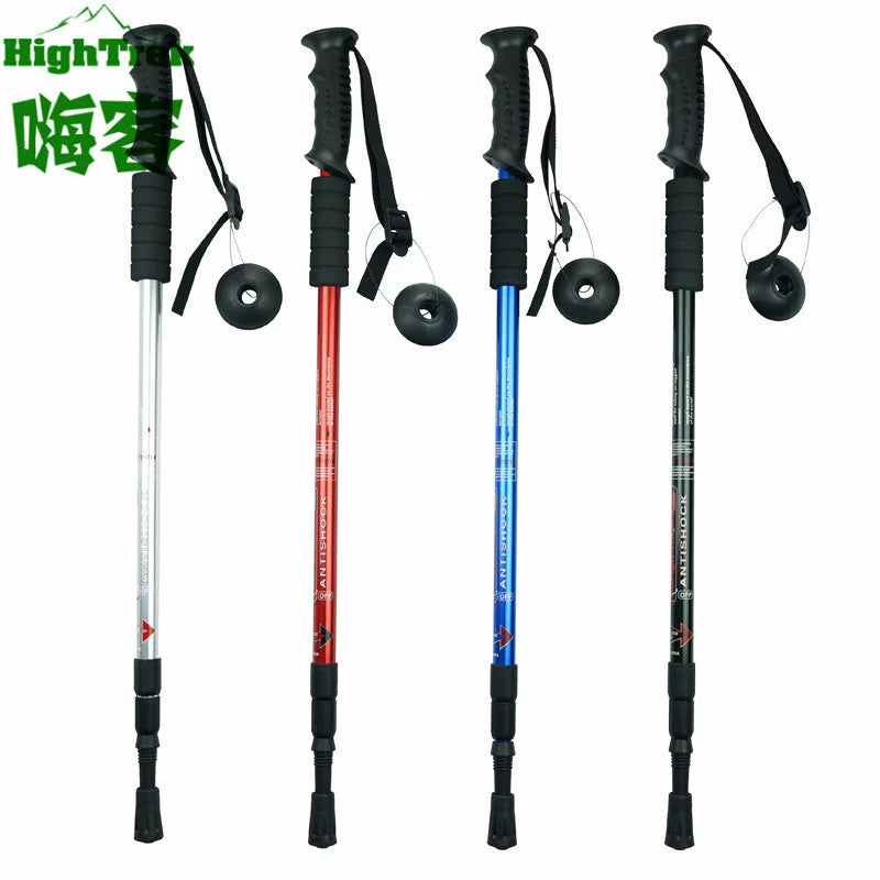 Climbing Ultra-light Adjustable Cane Trekking Pole Camping Hiking 3-Section Directly Handle Walk Mountaineering Walking Stick