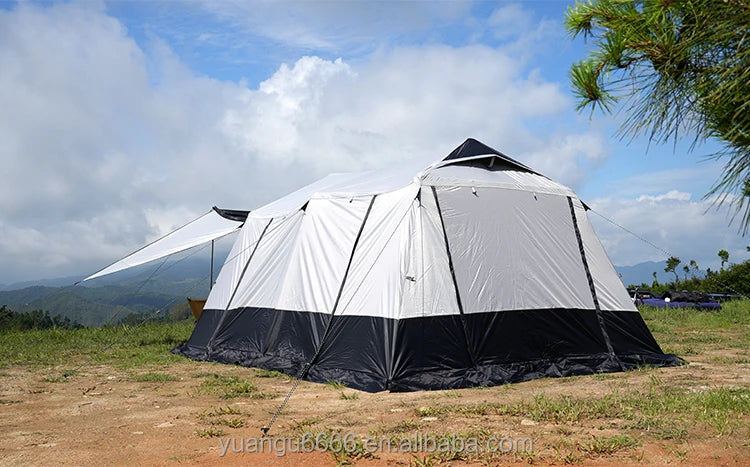 4 Season Luxury Large Camp Family Air Camping Tube Tent camping party tent rainproof sun awning overland tunnel tent 8-10person