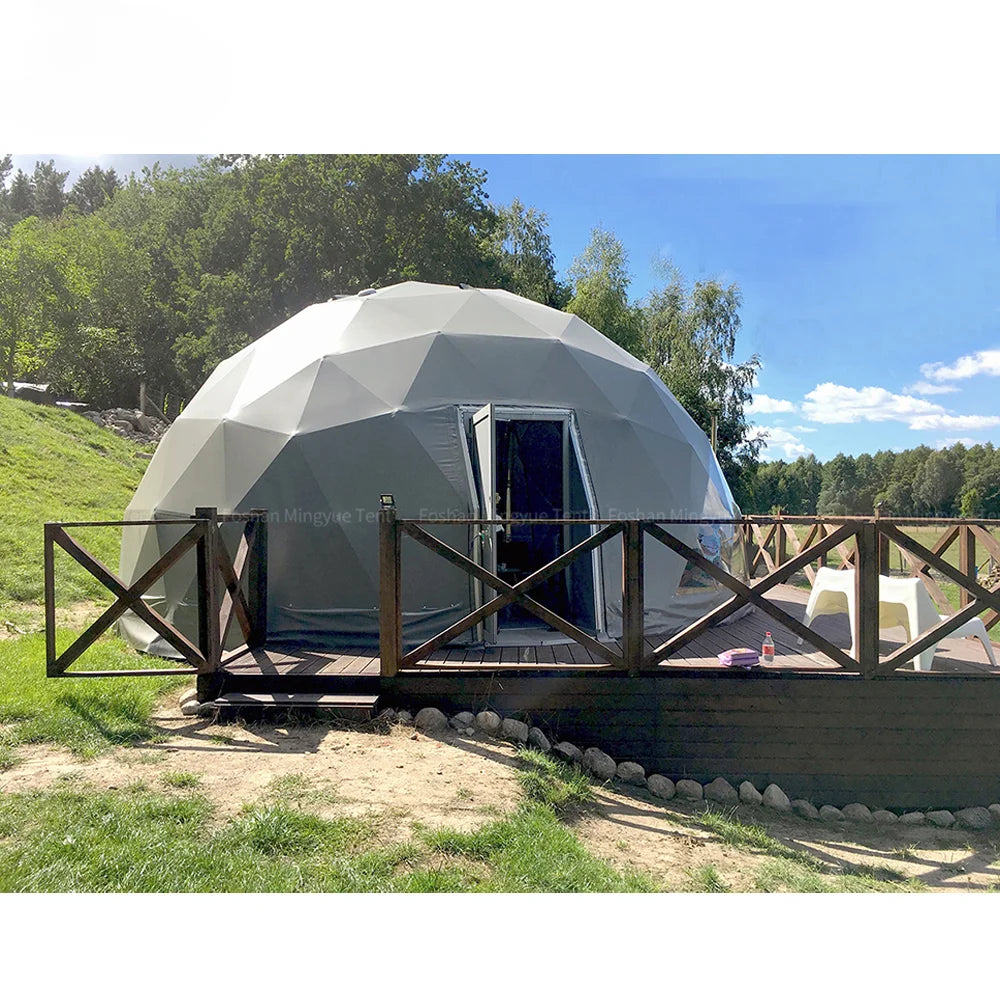 Luxury Igloo Glamping Resort Geodesic Dome Tents with bathroom equipment