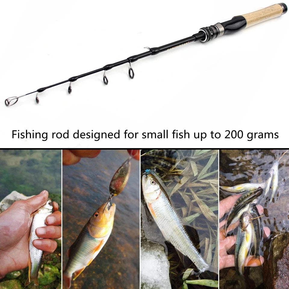 NEW 168cm 185cm 198cm ul power Carbon Telescopic Casting  Fishing Rod Lure Weight 1-5g Children beginners Catch small fish pole