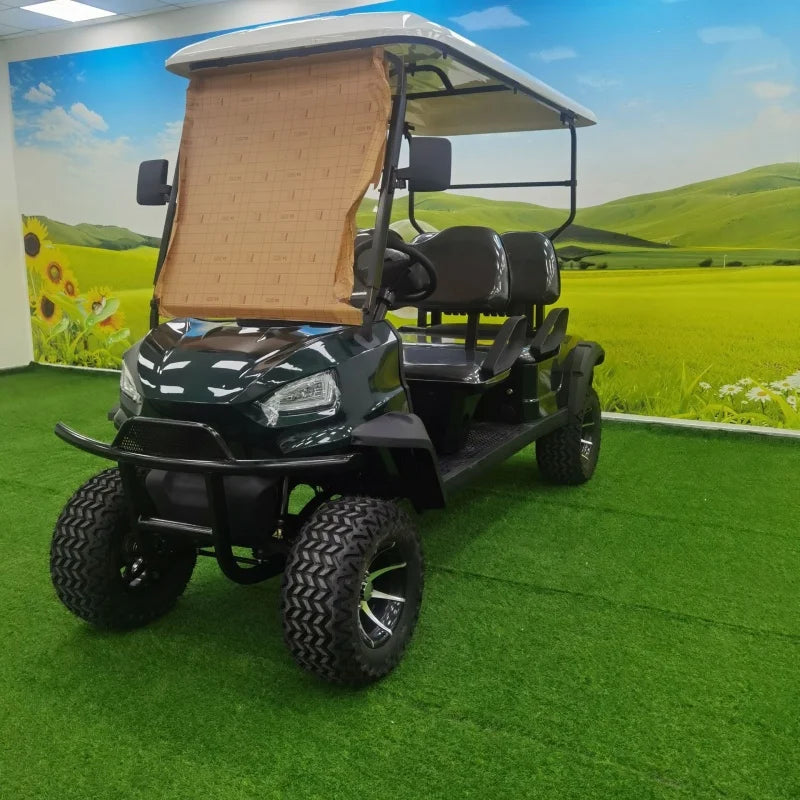 Worldwide Sales 48/60/72V Solar Panel Powered 4 6 Seater Off-Road ATV Club Car Electric Golf Cart With Four Wheel Drum Brakes