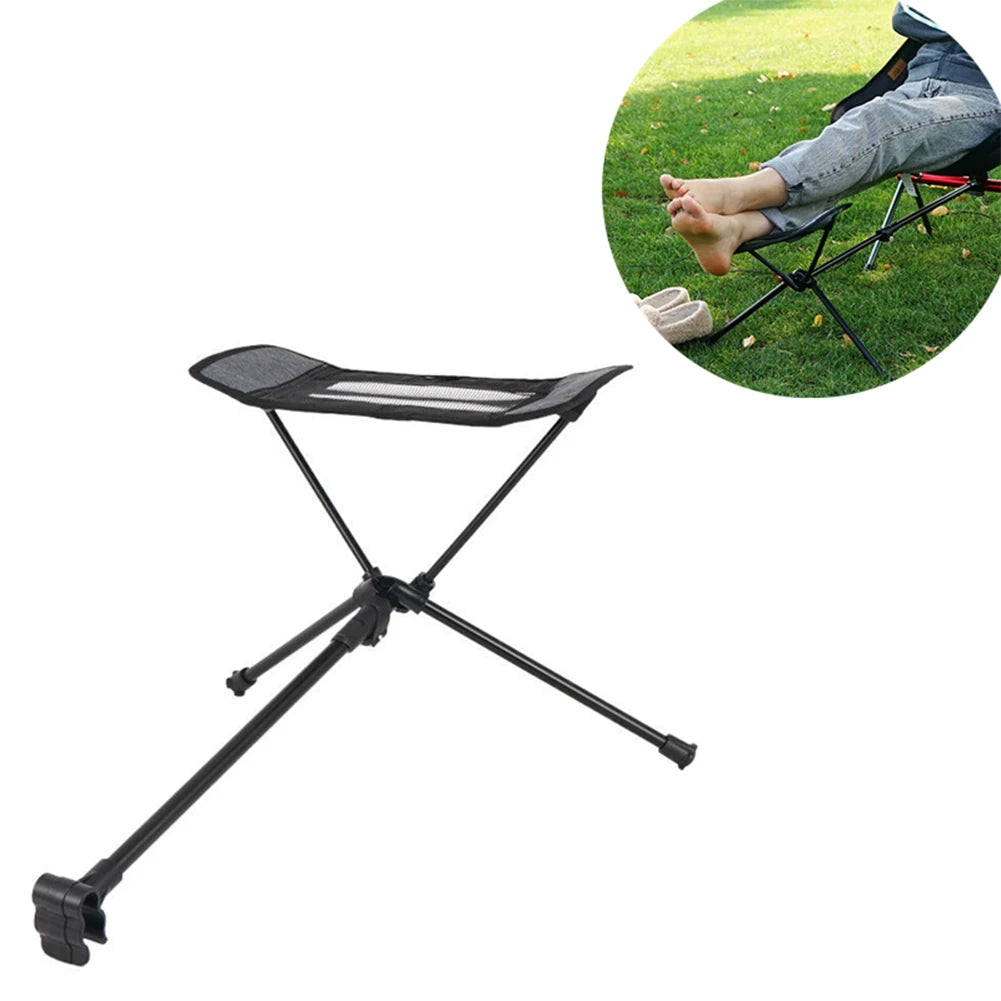 Portable Folding Retractable Footrest Leg Rest Non Slip Camping Chair Kit Moon Chair Foot Support for Reclining Swing Moon Beach