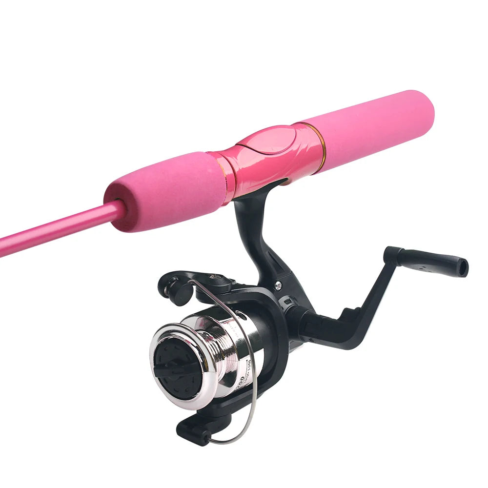 DNDYUJU 1.5M Children Fishing Lure Rod Beginner Fishing Pole Cute Rod Include Spinning Reel Pink Green Available Children'sGift