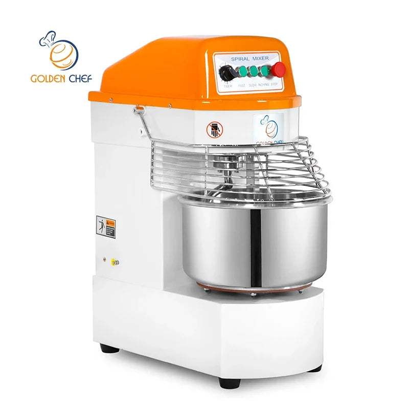 golden chef single phase 40 liter 15 kg double speed bread dough mixer croissant production line pita bread maker machine