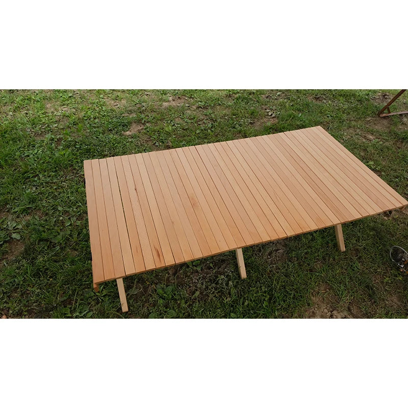 Foldable Portable Beach Garden Multi-use Roll Up Wooden Walnut Camping Outdoor Picnic Table