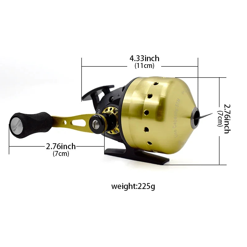 Slingshot Fishing Reel Spinning Hand Wheel 4+1BB 3.6:1 Shooting Fish Closed Reel With Line Outdoor Hunting Fishing Wheel