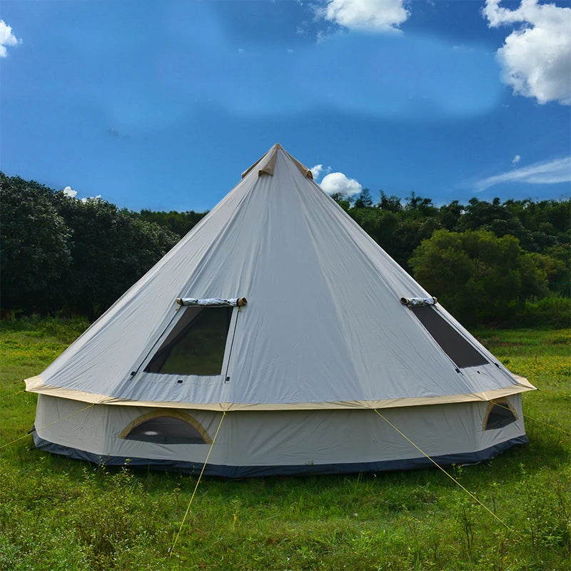 4Meters Glaming Luxury Mongolia Yurt Family Travel Hiking Antistorm Outdoor Camping Castle Tent Silver Coated UV Function