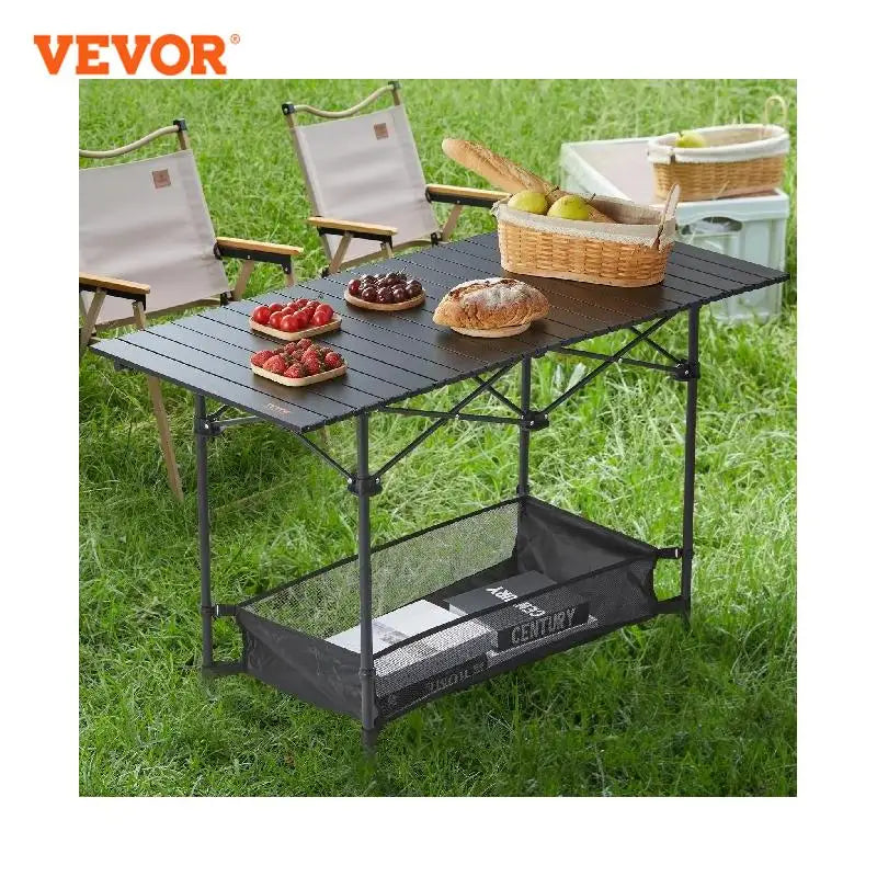 VEVOR 220/66lbs Outdoor Camping Folding Table Picnic Equipment W/Black Storage Bag Aluminum Alloy Chicken Roll Table BBQ Desk