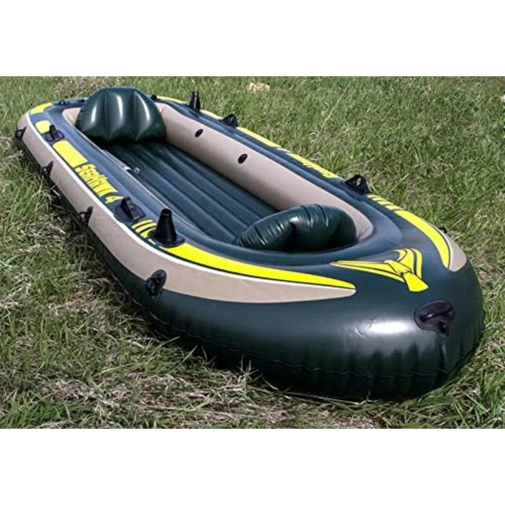 Seahawk Inflatable Boat Series: Includes Deluxe Aluminum Oars and High-Output Pump – SuperStrong PVC