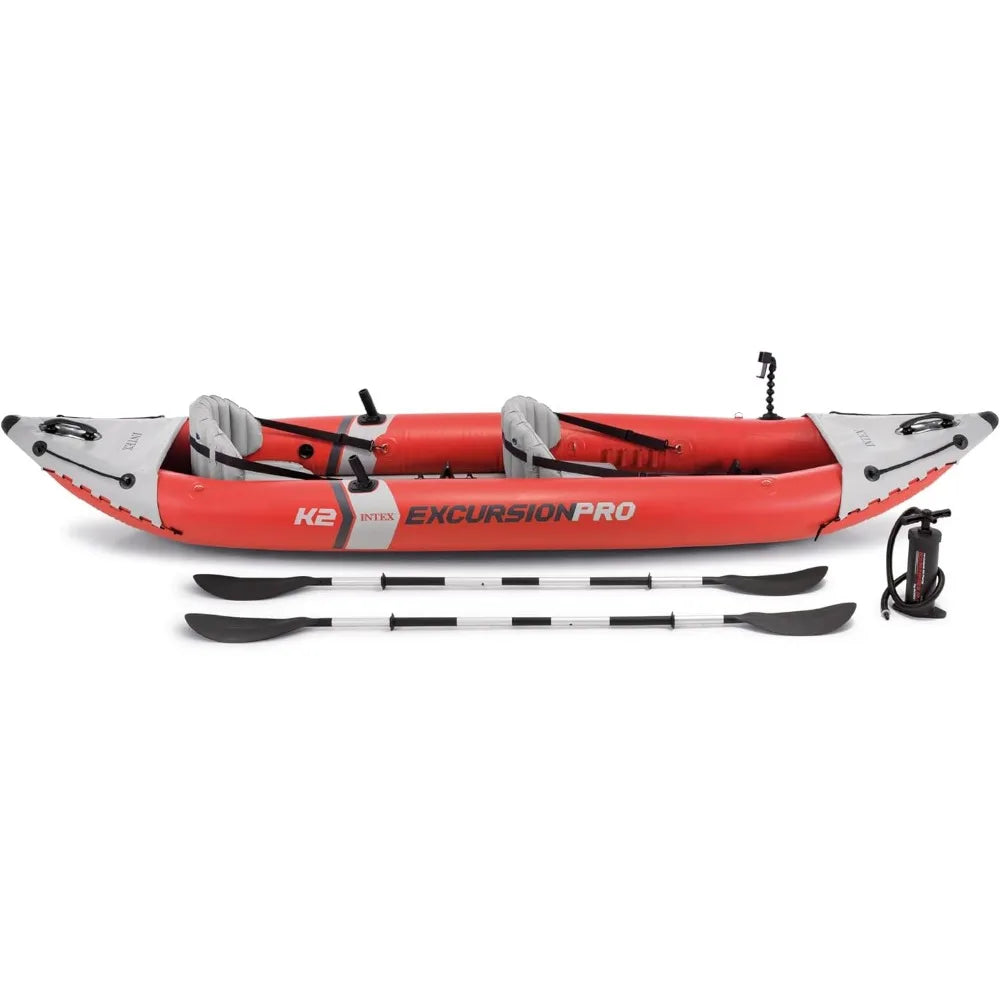 Excursion Pro Inflatable Kayak Series: Includes Deluxe 86in Kayak Paddles and High-Output Pump – SuperTough PVC