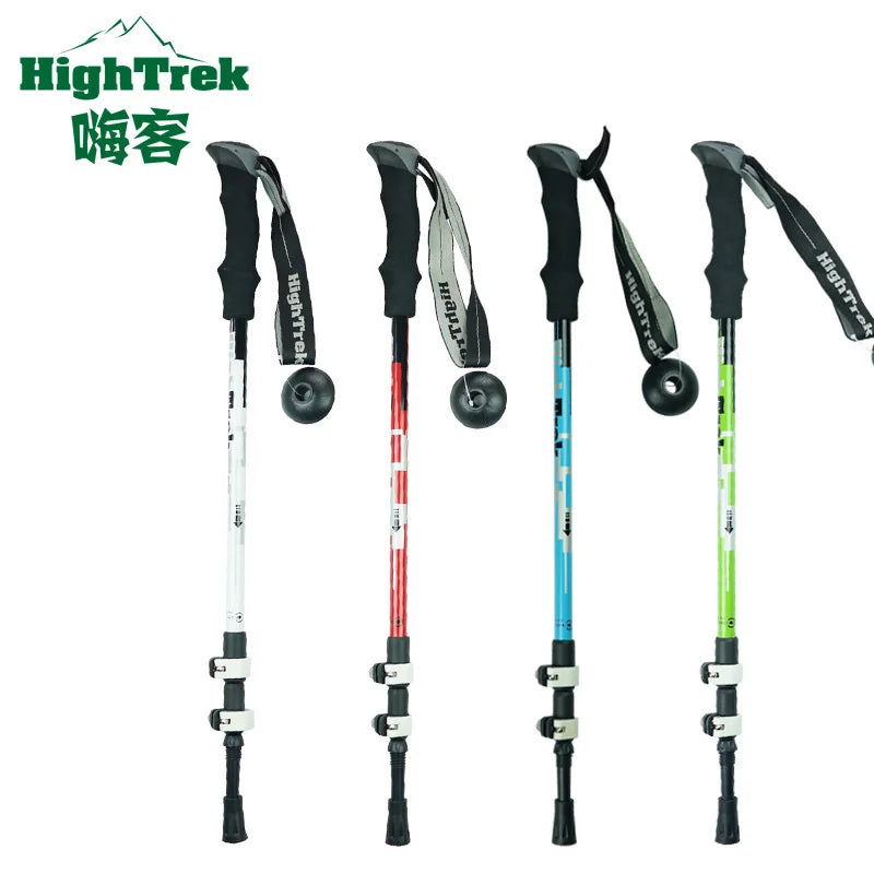 Outdoor Sports Ultra-light Climbing Mountaineering 3-Section Foldable Cane Camping Hiking trekking Pole Walking Telescopic Stick