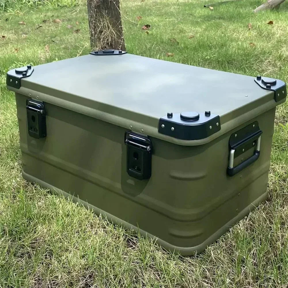 50L Aluminum Alloy Car SUV Self Driving Travel Storage Box Outdoor Camping Equipment Huge Capacity Suitcase Trunk Portable Case