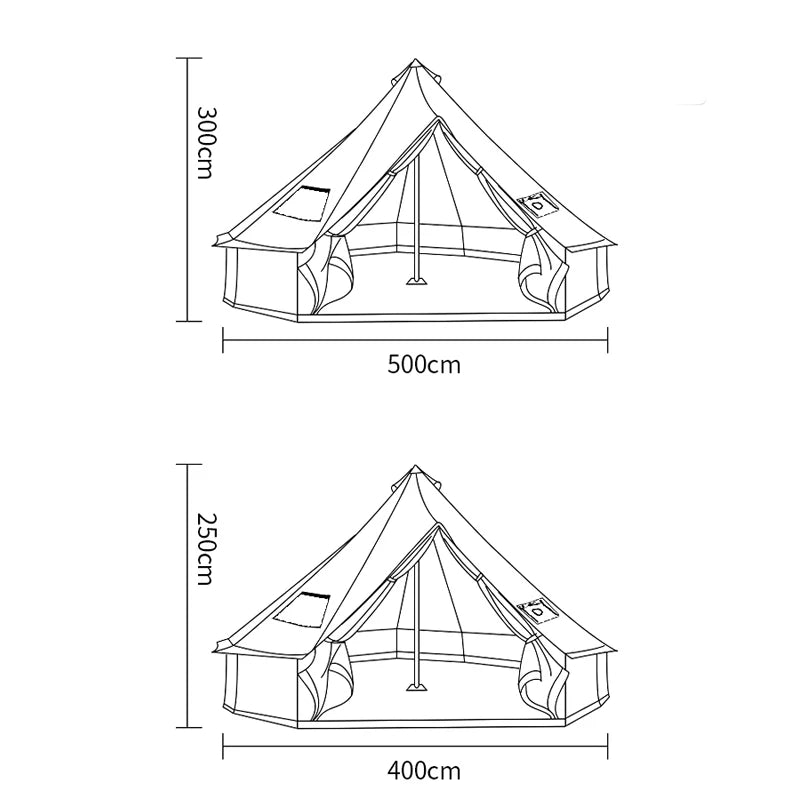 4Meters Glaming Luxury Mongolia Yurt Family Travel Hiking Antistorm Outdoor Camping Castle Tent Silver Coated UV Function