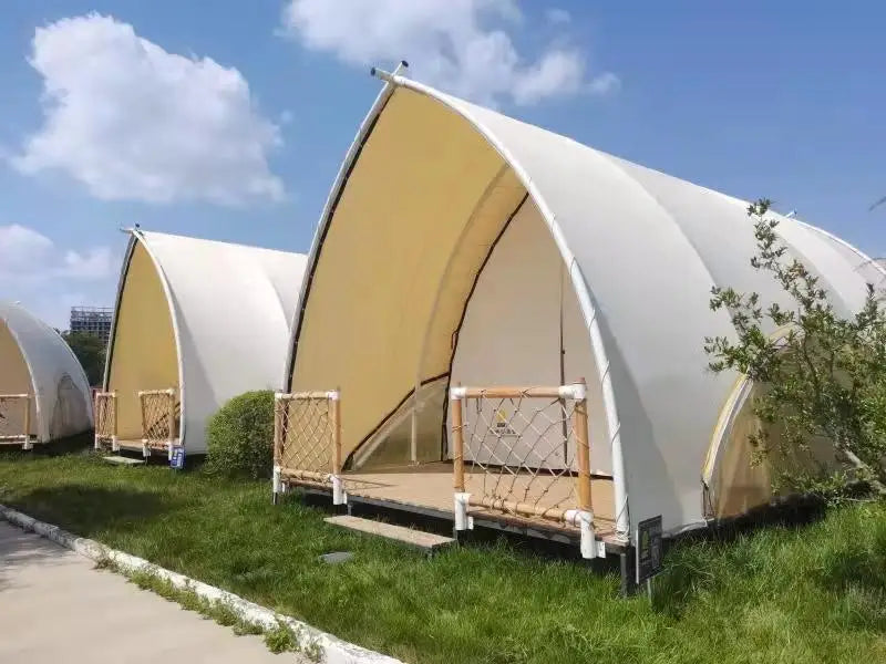 Modern Waterproof PVC Tarpaulin Luxury Glamping Tent For Outdoor Hotel Resort