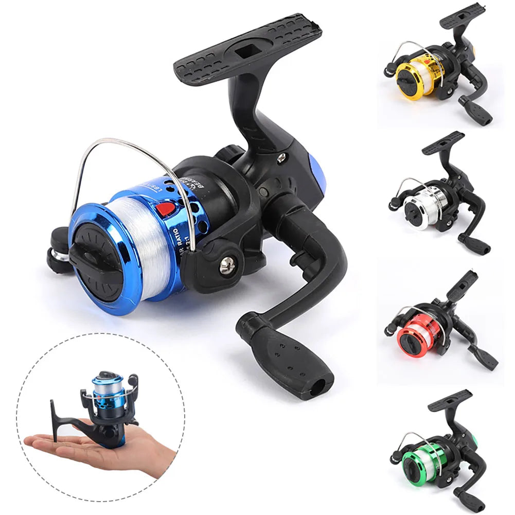 Folding Spinning Fishing Reel with 100m Fishing Line 5.1:1 Gear Ratio Distance Throwing Portable Ultralight Fishing Reel Wheel