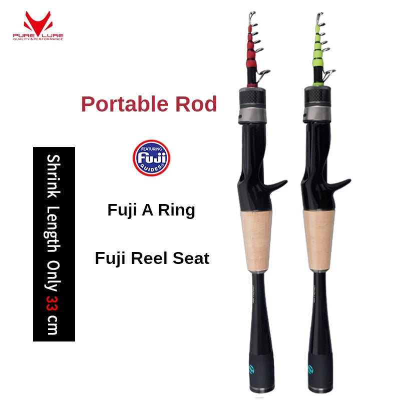 PURELURE Carry The Telescopic Lure Rod, Travel Rod Long Shot Sea Rod Carbon Straight Handle Fishing Rod Soft Adjustment