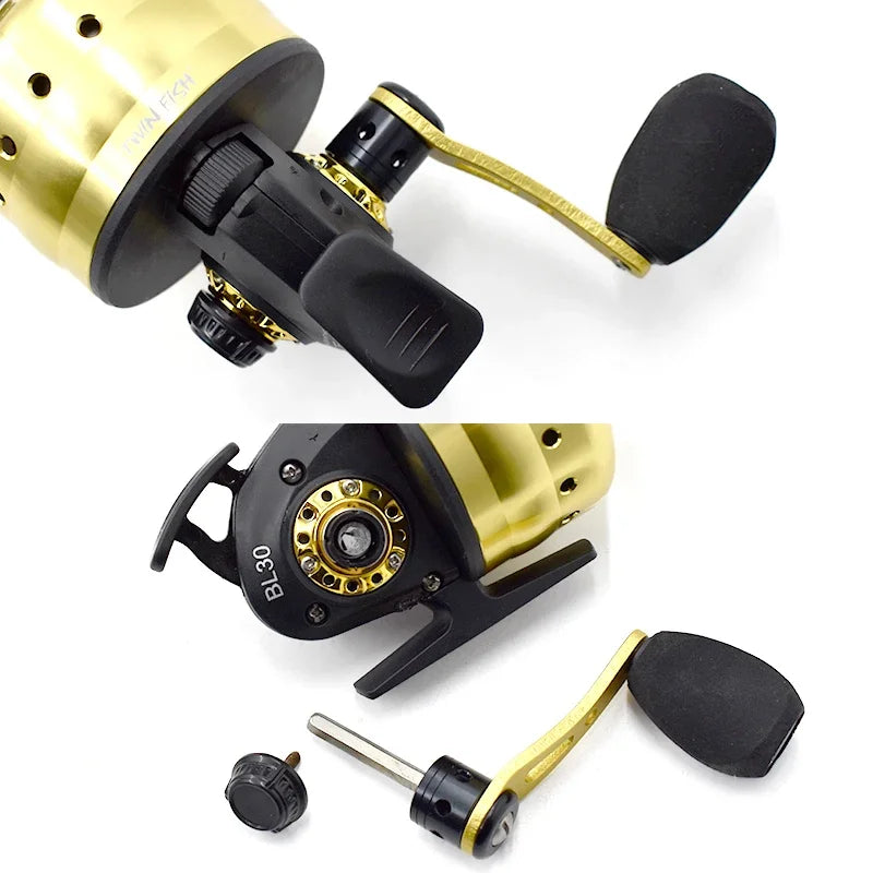 Slingshot Fishing Reel Spinning Hand Wheel 4+1BB 3.6:1 Shooting Fish Closed Reel With Line Outdoor Hunting Fishing Wheel