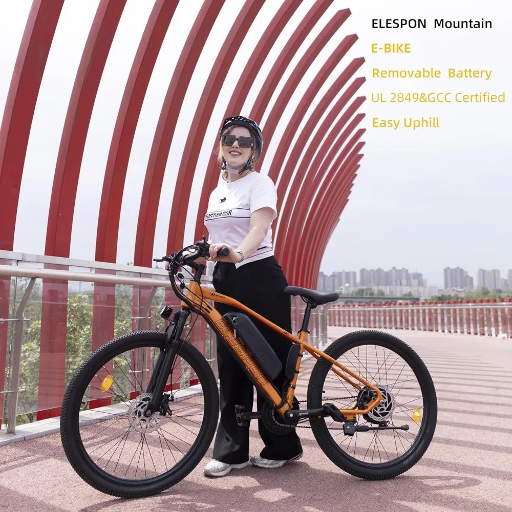 Electric Bike for Adults, 26" Tire Electric Mountain Ebike, 7-Speed Fast Electric Bicycle, 48V Removable Battery E-Bike