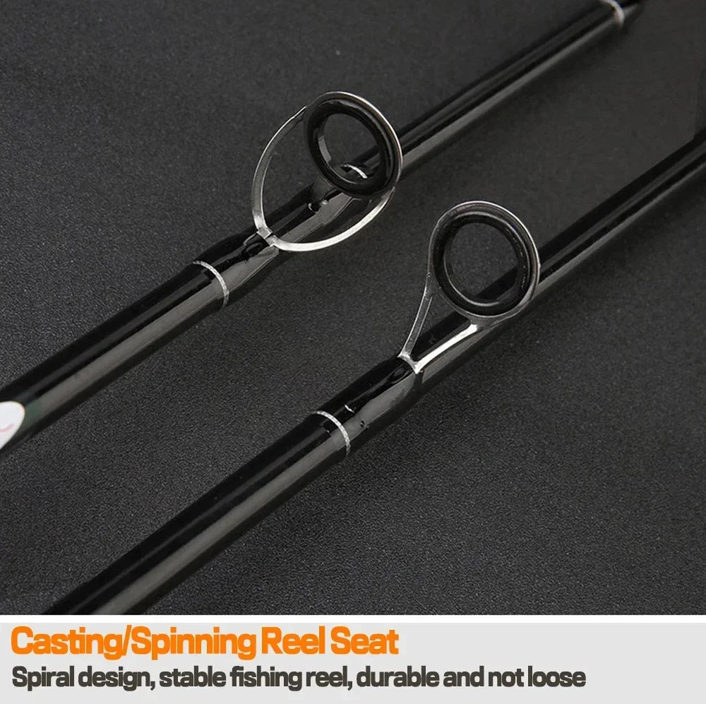 2 Sections Lure Fishing Rods Carbon Fiber ML Tips Spinning/Casting Pole 1.65m/1.8m Bait WT8-25g with SIC Ceramic Guide Ring