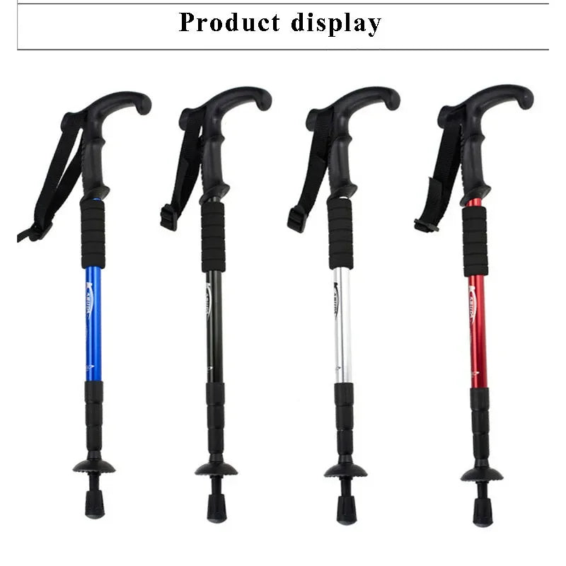 Folding Walking Stick Outdoor Mountain Hiking Trekking Ultralight Accessories Camping Equipment Telescopic Stick CA21